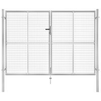 Brama ogrodowa, galwanizowana stal, 306x225 cm, srebrna