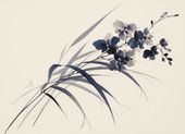 Plakat 18x13cm Orchidea w Sepii