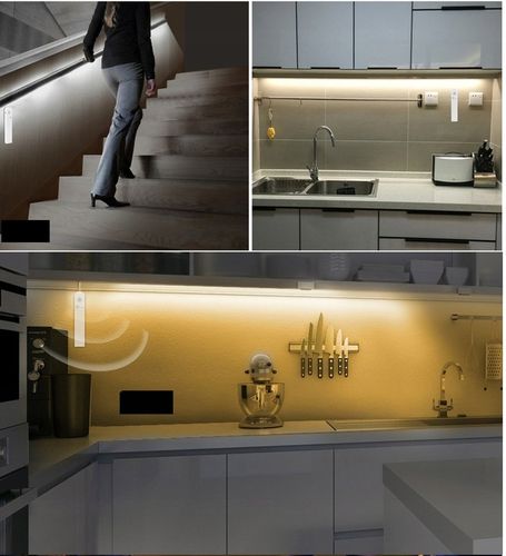 TAŚMA LED CZUJNIK RUCHU NA BATERIE + USB DO SZAFY MEBLI POD ŁÓŻKO na Arena.pl