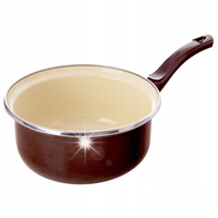 Rondelek EMALIOWANY rondel garnek z długim uchwytem tradycyjny 16 cm 1L