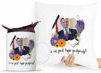 Zestaw Poduszka + Kubek Prezent Andrzej Duda Pis Z Nadrukiem Ze Zdjęciem