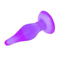 Fioletowy Żelowy Wtykacz Analny Średni - Butt Plug 15 Cm
