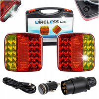 ZESTAW LAMPY BEZPRZEWODOWE TYLNE PRZYCZEPY NA MAGNES 24 LED WALIZKA 12V 24V