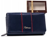 duży, skórzany portfel damski na zatrzask - peterson