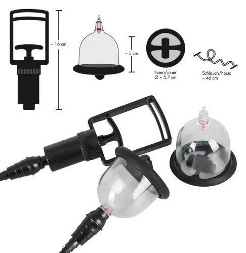 bad kitty wibrujący system prożniowy na piersi z pompką, 2 szt. na Arena.pl