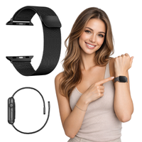 Pasek do Apple Watch 42/44/45/46/49mm metalowy bransoleta opaska czarny