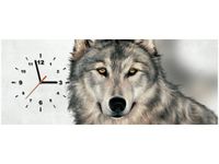 100X40CM ZEGAR WILK SZARY OBRAZ