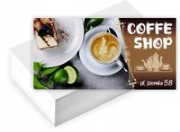 Wizytówki firmowe reklamowe 200szt duży wybór wzorów COFFE SHOP KAWA