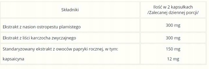 WĄTROBA SKOCZYLAS Ostropest Karczoch Kapsaicyna zdjęcie 2