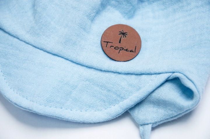 CZAPKA Z MUŚLINU letnia z daszkiem błękit 48-50 zdjęcie 4