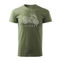Koszulka z motocyklem na motor Honda Integra męska khaki REGULAR S