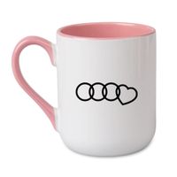 KUBEK "AUDI" Wzór - Elegant Coffee Różowy 330 ml