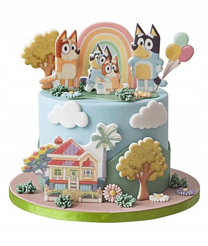 Wydruk Opłatek Tort Zestaw BLUEY 8 El + GRATIS Tabliczka Napisem BLUE na Arena.pl