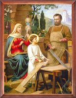 Obraz Święta Rodzina 30 X 40 Cm Rama Drewniana W174