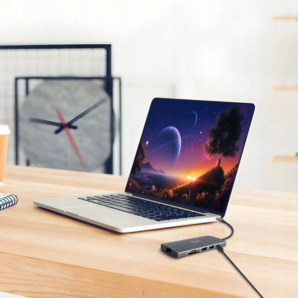 HUB USB-C Przejściówka ADAPTER 9w1 HDMI Gigabit Ethernet Macbook Pro Air M3 zdjęcie 11