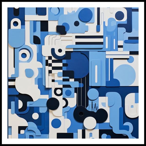 Plakat 70x70cm Niebieski Labirynt zdjęcie 3