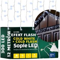 LAMPKI SOPLE LED ZEWNĘTRZNE ŚWIATEŁKA ŚWIĄTECZNE FLASH 300LED GRUBY PRZEWÓD