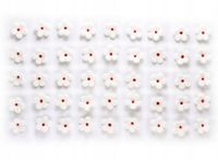 OZDOBNE CUKROWE kwiatuszki kwiatki jabłoni białe 45szt