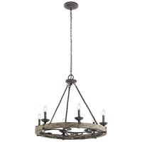 Świecznikowa lampa wisząca Taulbee KL-TAULBEE6 Kichler czarny drewniany