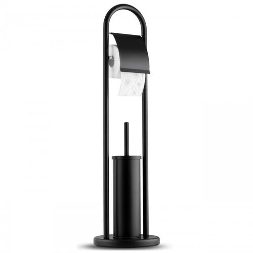 Zestaw łazienkowy stojak z uchwytem na papier i szczotką WC stojak na zapas na Arena.pl