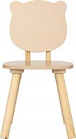 KRZESEŁKO DZIECIĘCE DREWNIANE MDF SOSNA WYSOKOŚĆ 52,5 CM WZÓR MIŚ