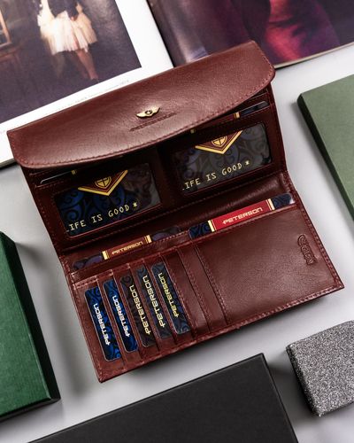 elegancki, duży portfel damski ze skóry naturalnej - peterson na Arena.pl