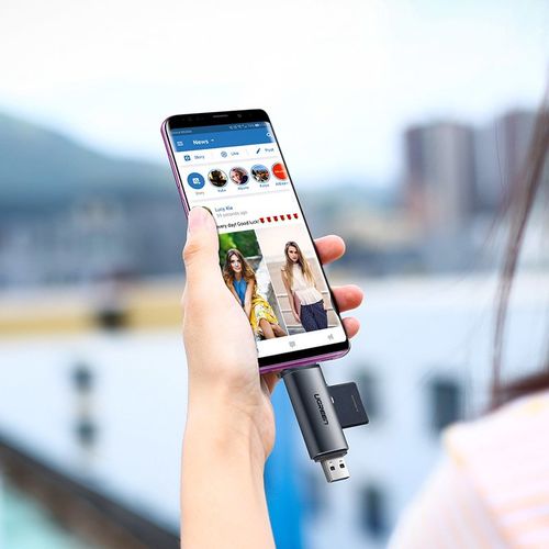 Uniwersalny czytnik kart SD micro SD na USB 3.0 i USB-C 3.0 szary na Arena.pl