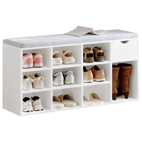 SZAFKA NA BUTY Z SIEDZISKIEM BIAŁA ŁAWKA PRZEDPOKÓJ NOWOCZESNA 100CM