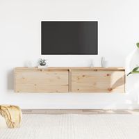 Szafki ścienne, 2 szt., 80x30x35 cm, lite drewno sosnowe