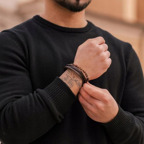 SERASAR, Bransoletka skórzana [kamień] dla mężczyzn, w tym pudełko na Arena.pl