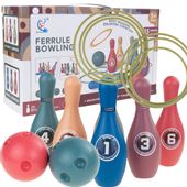 MIĘKKIE KRĘGLE DLA DZIECI BOWLING GRA ZRĘCZNOŚCIOWA RZUCANIE OBRĘCZAMI