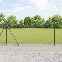 Słupek ogrodzeniowy. Szary 25 x 0,8 m (siatka 36 mm) Stal i PVC