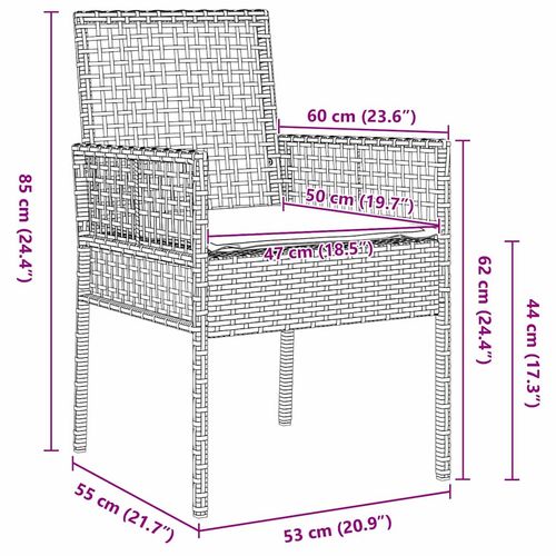 Zestaw Bistro Ogrodowego 3 pcs Szary Polirattan na Arena.pl