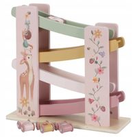 LITTLE DUTCH Drewniana zjeżdżalnia tor z autkami - różowa Fairy Garden