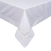Obrus ze złotą lamówką w pudełku MADELE 145X280 biały