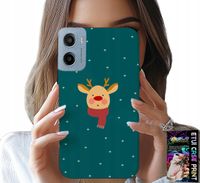 ETUI DO MOTOROLA E15 / G05 - RENIFER NA ZIELONYM TLE ŚWIĄTECZNE WZORY