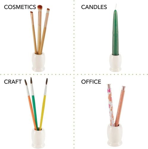 Ceramiczny Stojak na Szczoteczki do Zębów 4 Szt Kremowy Zestaw Łazienkowy na Arena.pl