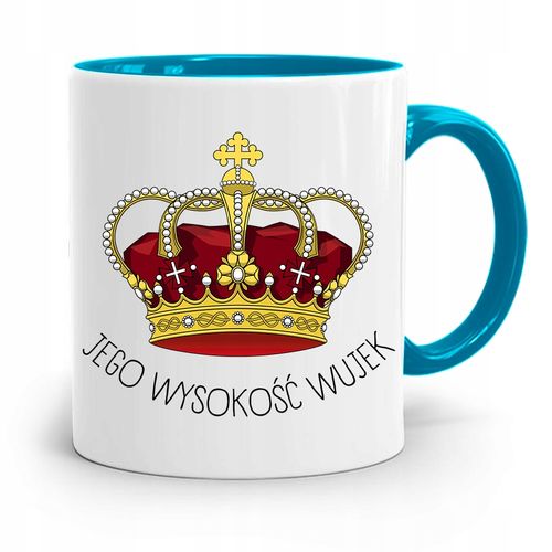 Kubek Błękitny Dla Wujka Jego Wysokość Wujek Z Nadrukiem Ze Zdjęciem na Arena.pl