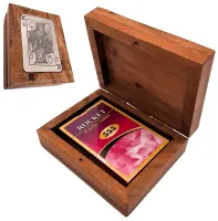 Talia Kart w Drewnianym Pudełku - Elegancki Zestaw z Motywem Króla