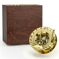 Mosiężny Kompas Busola Prezent w Drewnianej Szkatułce Urodziny Emerytura