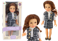 Lalka W Eleganckim Ubranku W Kratę Brązowe Włosy 18'