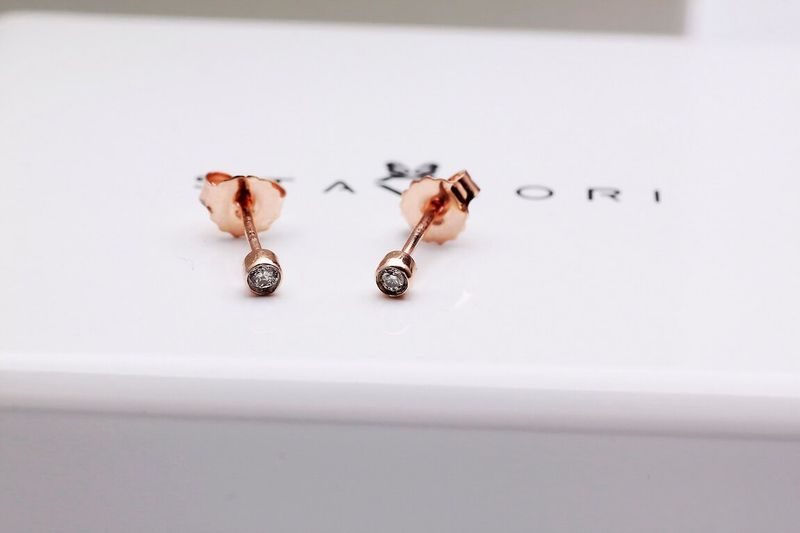 Emaga Złote kolczyki KRD2001 - Diament zdjęcie 4