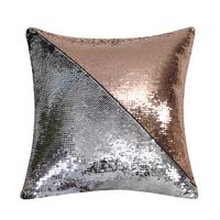 Poszewki na poduszkę z cekinami Srebrno róróżowy 40x40cm