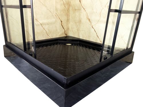 Czarny brodzik 100x100 ze stelażem Loft na Arena.pl