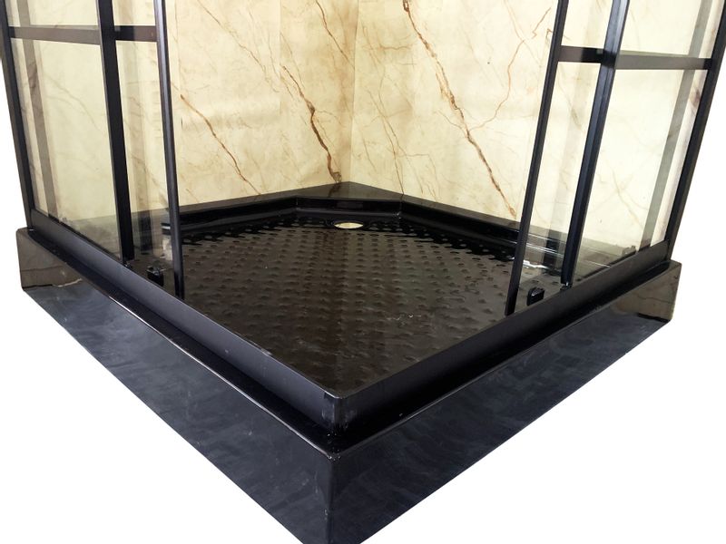 Czarny brodzik 100x100 ze stelażem Loft zdjęcie 2