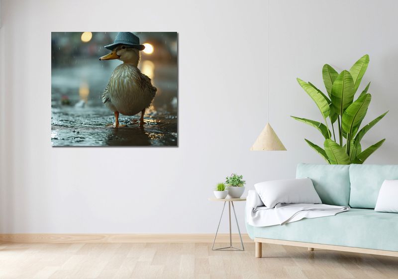 Obraz 100x90cm Kaczka w Kapeluszu zdjęcie 2
