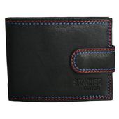 portfel z ozdobną nicią sanchez classic - czarny