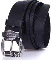 Pasek skórzany SCORPION czarny męski SKÓRA