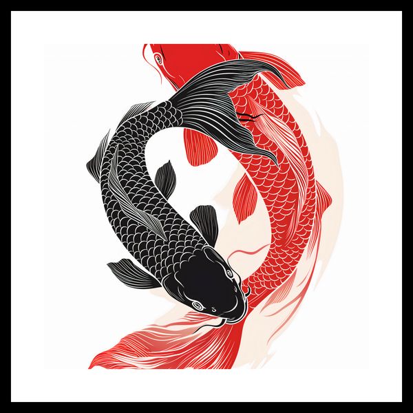 Plakat 30x30cm Yin i Yang Koi zdjęcie 3