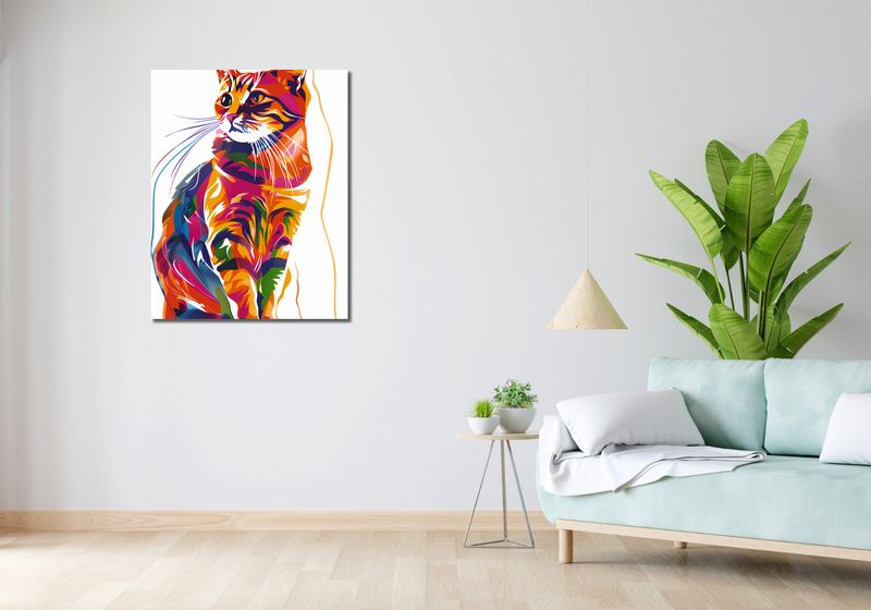 Obraz 70x90cm Nasycony Kot zdjęcie 2